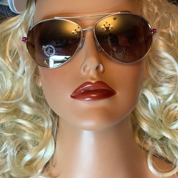 Juicy Couture Gold Frame / Pink Arms Aviator NWT - Picture 9 of 10